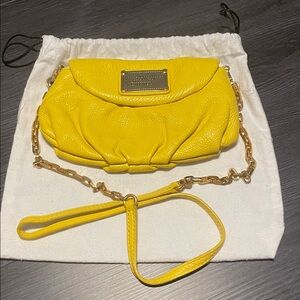 Yellow Leather Chain Strap Bag